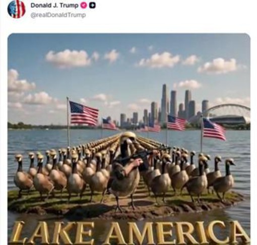 Trump posta esercito di 'Donald Ducks', le papere armate a difesa del Lago America
